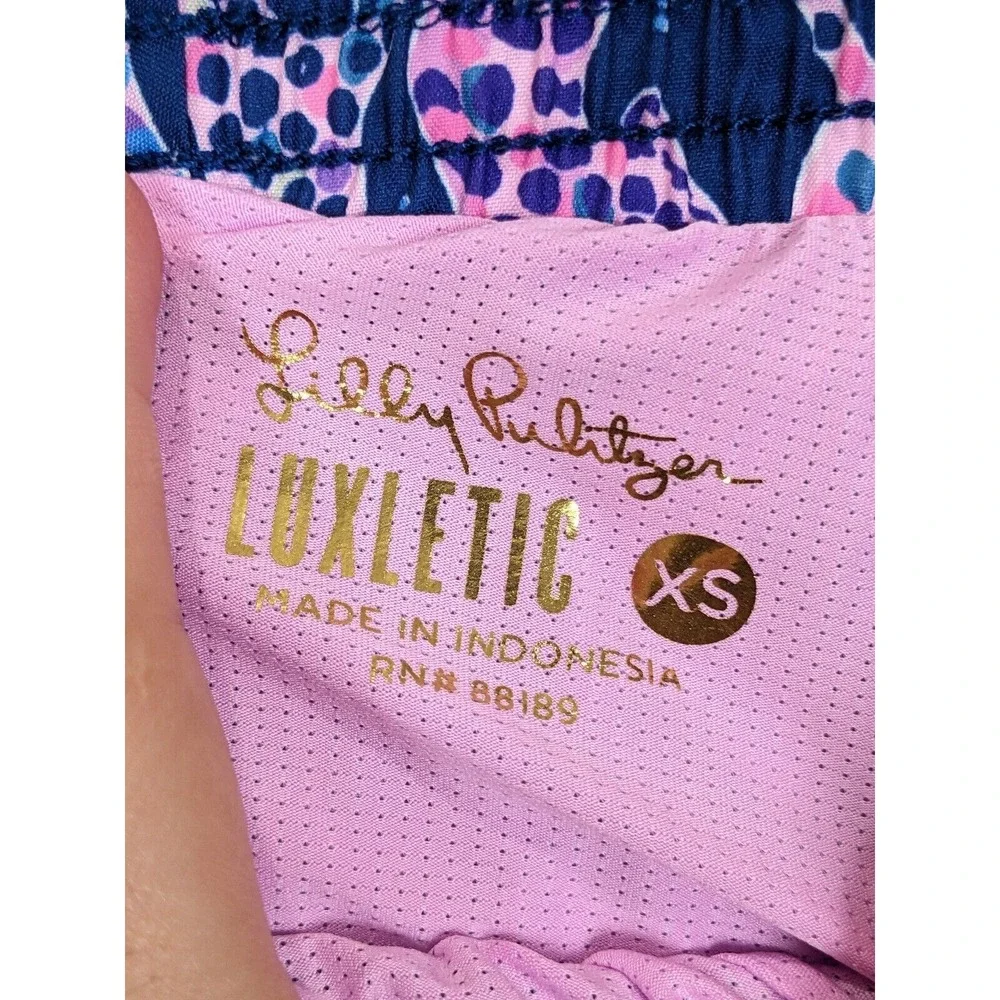 Lilly Pullitzer Luzletic Womens Shorts Athletic Size XS Polyester Pink‎ Blue